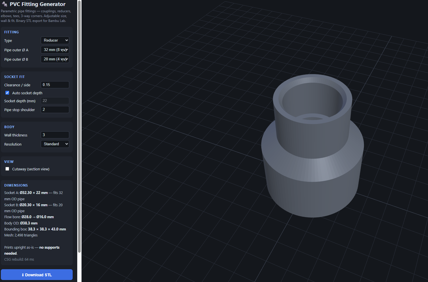 PVC Fitting Generator screenshot